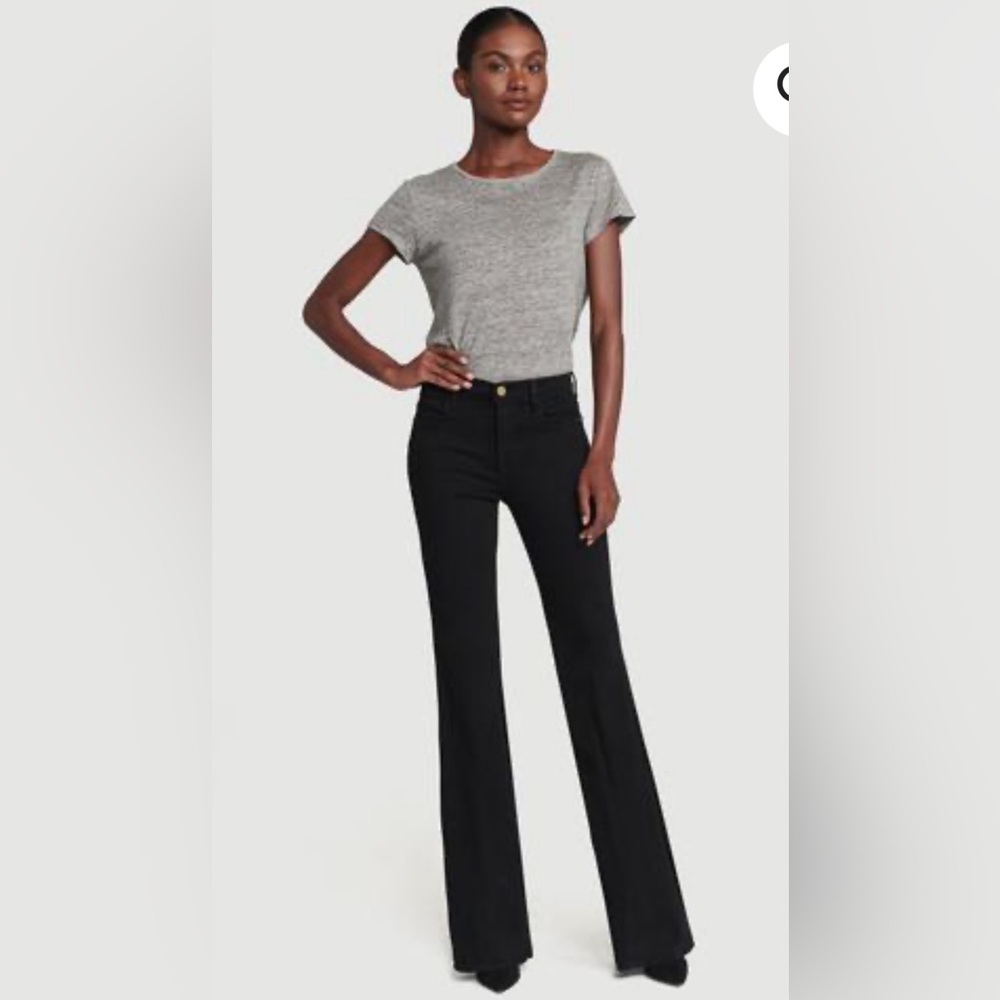 NWT Frame Denim High Rise Le Flare Black Size 24